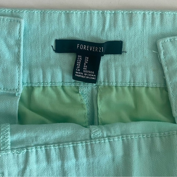 Women's Multiple Buttons Denim Shorts High Waist Jean Shorts Mint - Picture 3 of 8